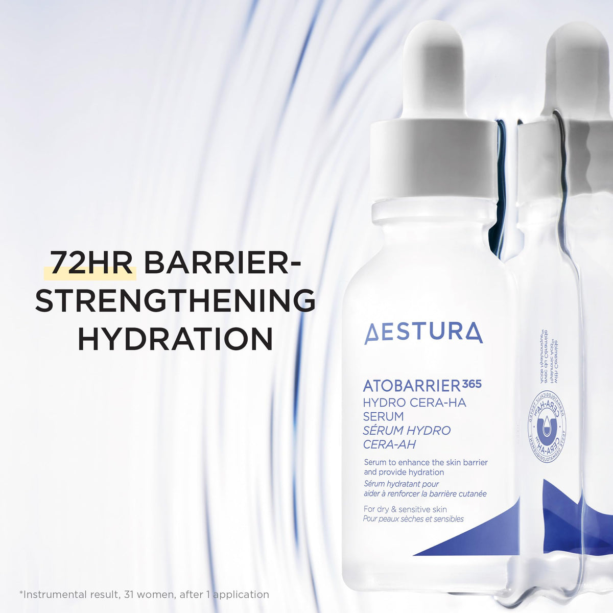 AESTURA ATOBARRIER365 Hydro CERA-HA Korean Face Serum with Ceramides, Hyaluronic Acid & Niacinamide | Lightweight Hydrating Serum for Barrier Repair & Glow For Dry & Sensitive Skin, 30ML / 1.01 fl.oz.