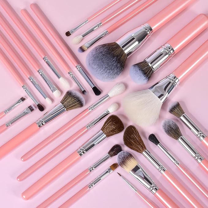 Bueart Design 26Pcs Professiona Makeup Brushes Set Real Natural Goat Hair
