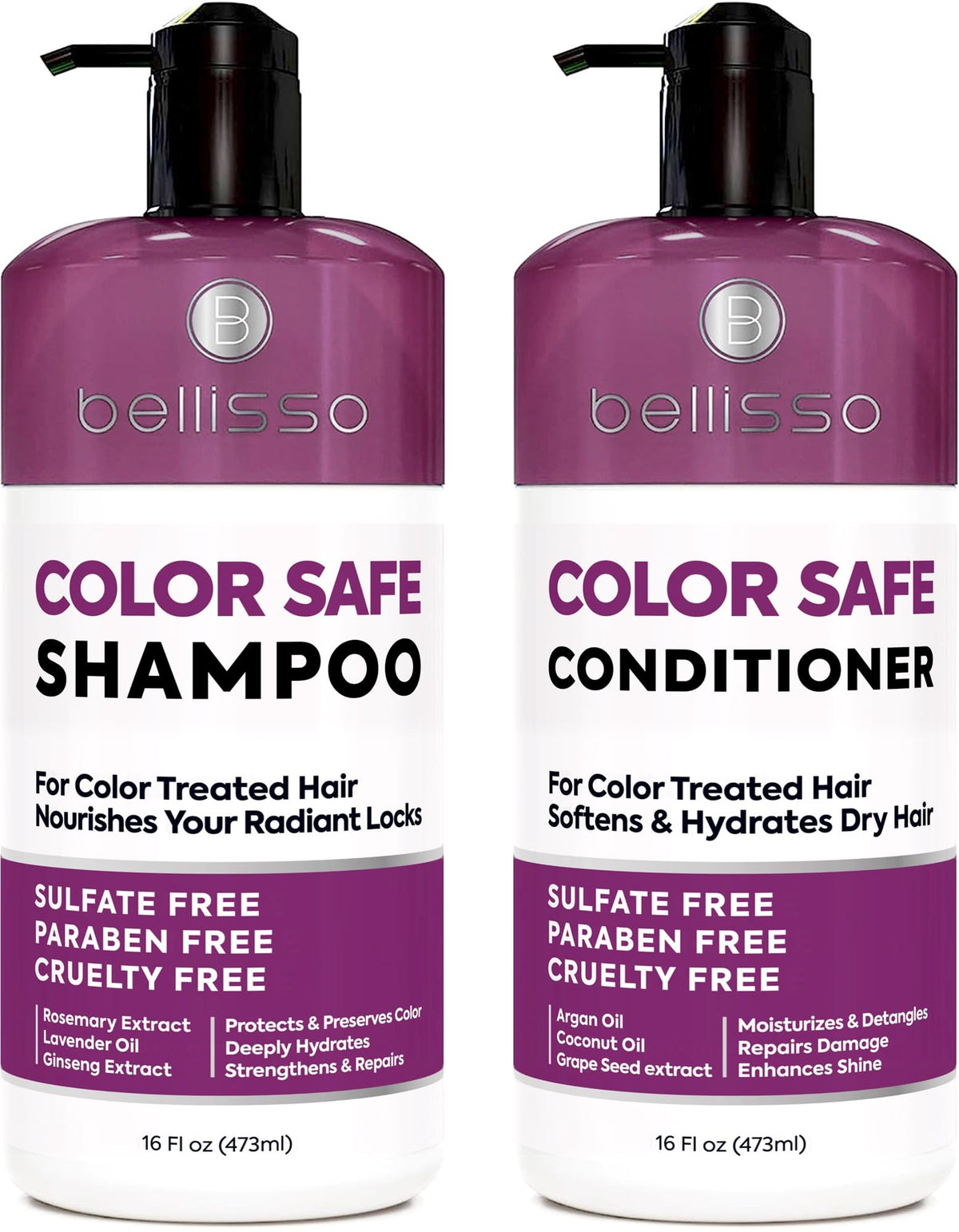 Keratin Shampoo and Conditioner Set - Sulfate Free and Paraben Free - Salon Thickening Treatment for Dry, Damaged, Curly, Frizzy, Straight or Color Treated Hair - Anti Frizz Formula for Women and Men