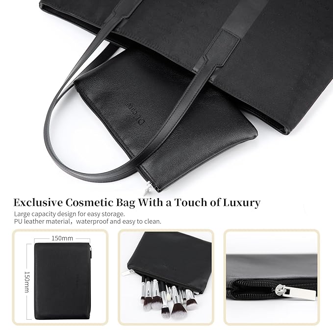 DUcare Makeup Brushes with Travel Bag 15Pcs Makeup Brush Set