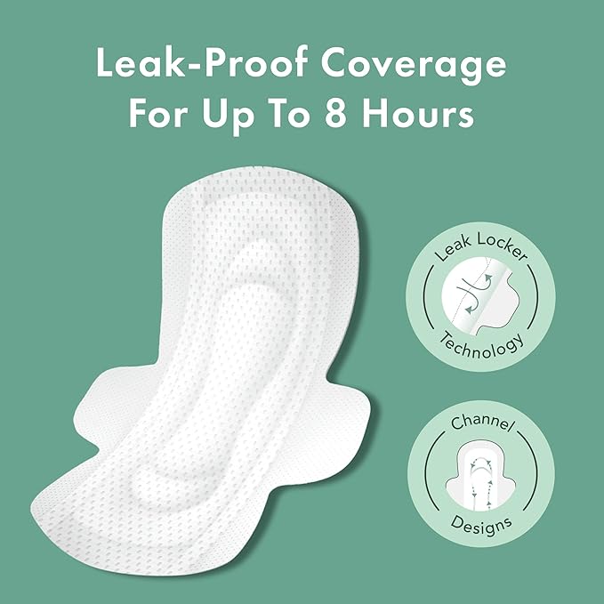 Rael Organic Cotton Cover Sanitary Pads for Women Moderate (Regular, 28 Ct)