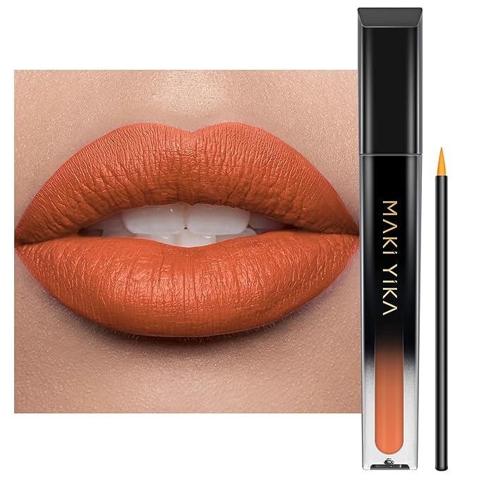 MAKI YIKA Orange Lipstick for Women Color Stay Long Lasting Lipsticks Coral Matte Liquid Lipstick Lip Color for Mother's Day,Coral Nude