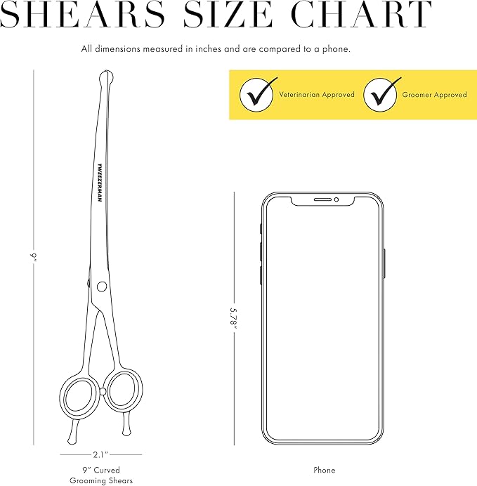 Tweezerman 9" Pet Grooming Shears-Safety Round Tips for Medium/Large Dogs