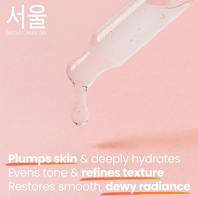 SeoulCeuticals Korean 5% Niacinamide + Snail Mucin 97.5% Essence Serum + Hyaluronic Acid, Cruelty Free Korean Skin Care, Natural & Organic Anti Aging Face Serum for Dull Skin, K Beauty 1oz
