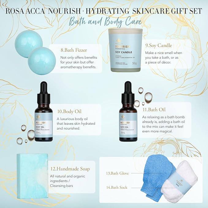 Gifts for Women & Men, Birthday Gifts, 30pcs Ylang Spa Gifts Basket Set for Women, Face Skin Care Gift Set, Bath & Body Gifts Basket Set, Birthday, Christmas, Anniversary, Fathers Day, Mom, Dad