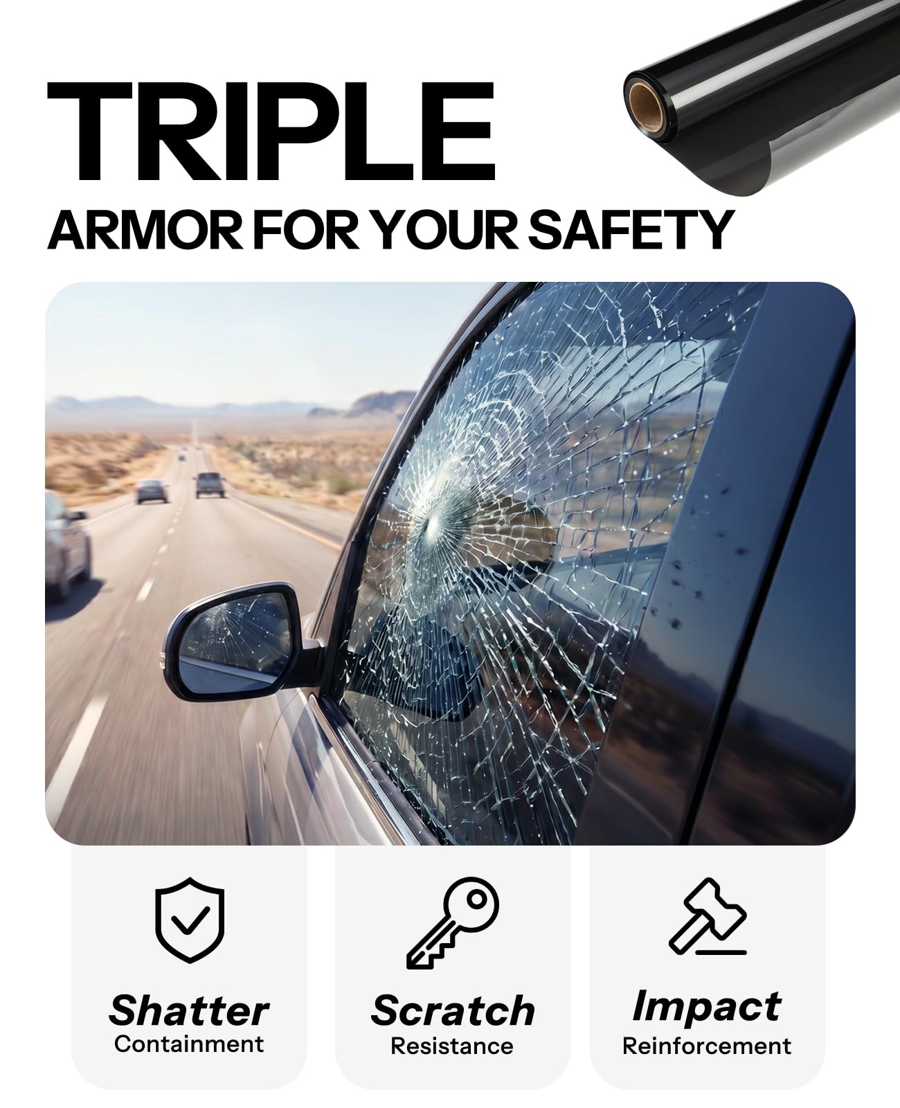 IAQWE 20% VLT Ceramic Car Window Tint Film 20 in x 20 ft Roll