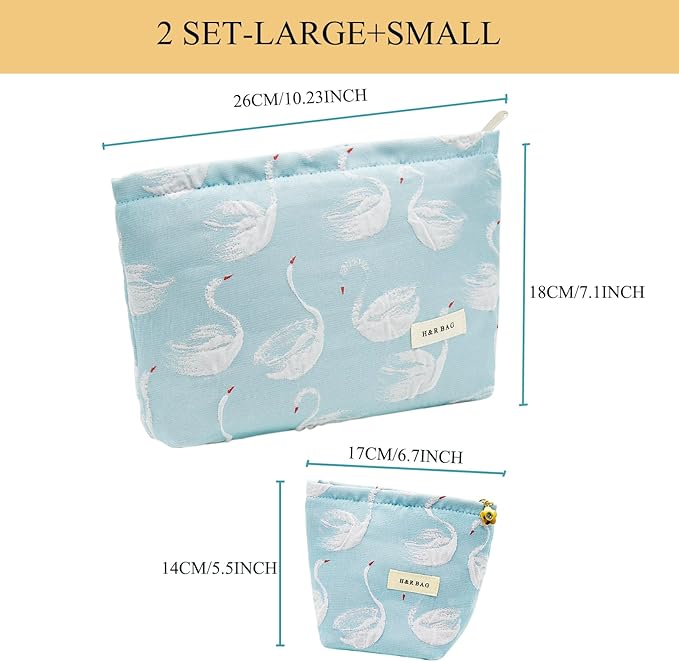getgto 2 Pcs Makeup Bags, Large Cosmetic Bag Travel Toiletry Bag