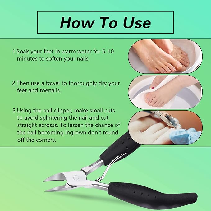 Heavy Duty Ingrown Toenail Clippers, Stainless Steel Toe Nail Trimmer