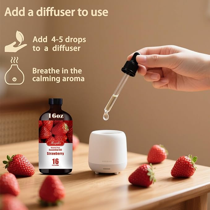 MLYNKL Strawberry Essential Oil,Strawberry Oil for Massage Home,16 fl oz