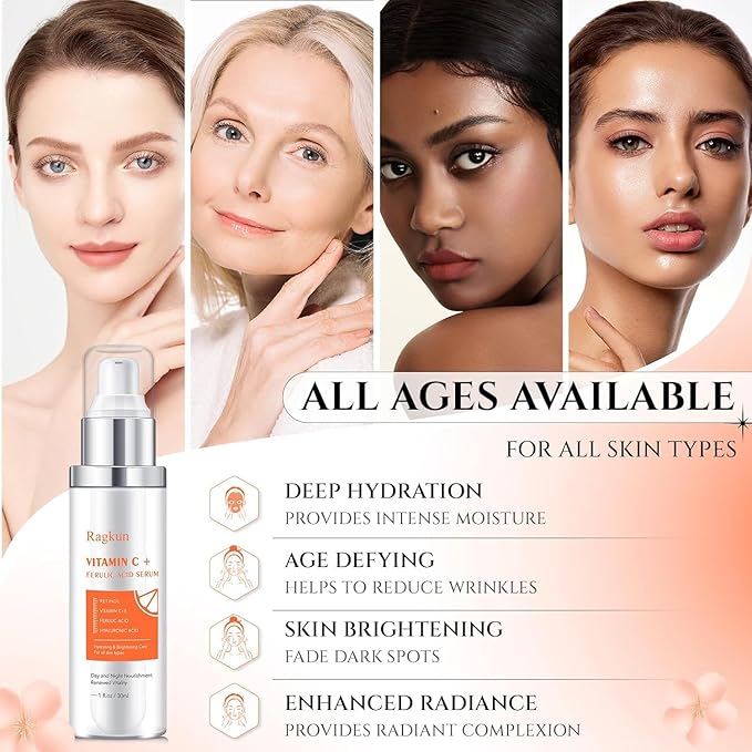 Ragkun Vitamin C Brightening Serum for Face, Super Vitamin C for Women Men, Firming Anti Aging Wrinkle 2
