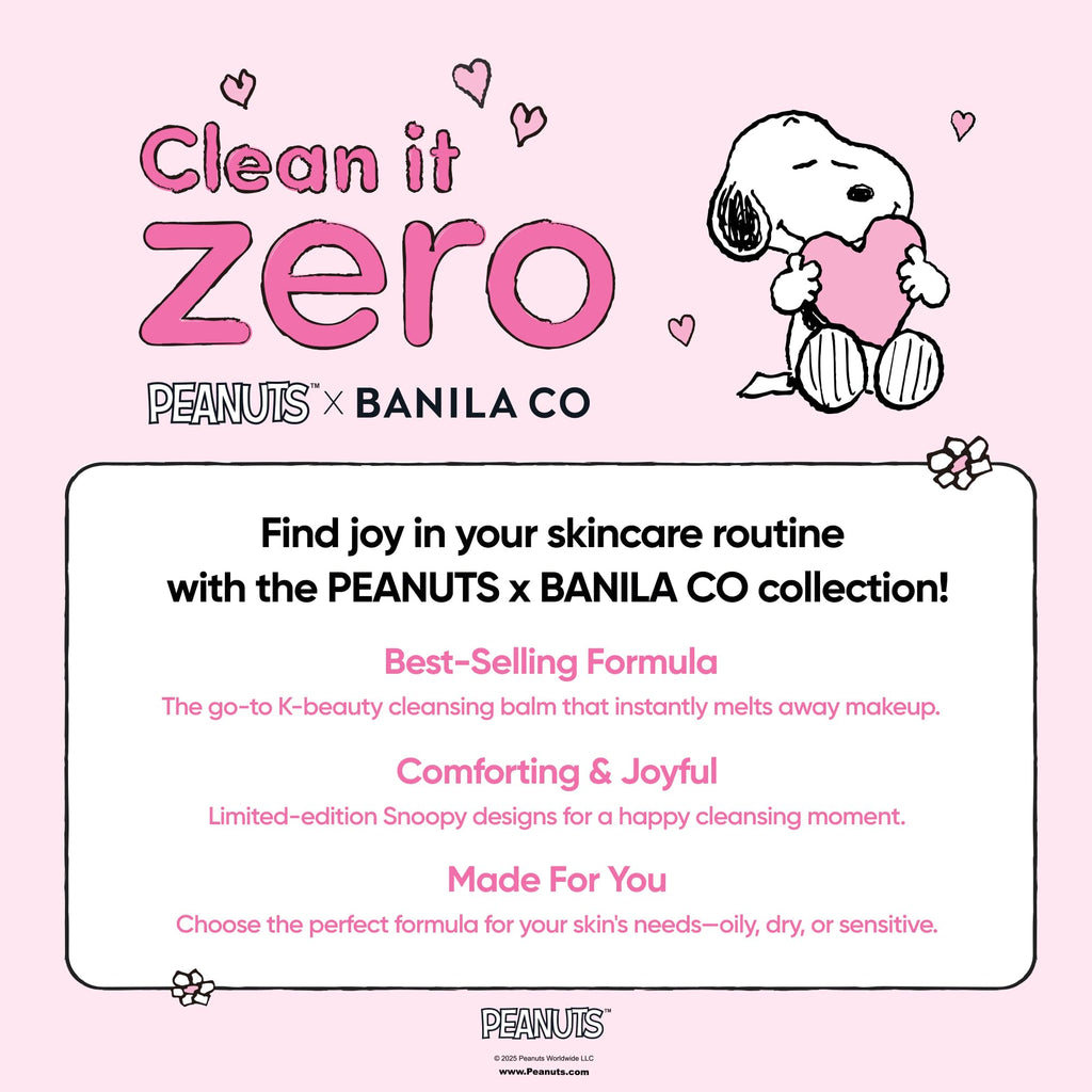 BANILA CO Clean it Zero Original Cleansing Balm Snoopy Edition | Korean Makeup Remover with Exclusive Keychain | Facial Cleanser for All Skin Types | Vegan Formula (100ml / 3.38 fl. oz)