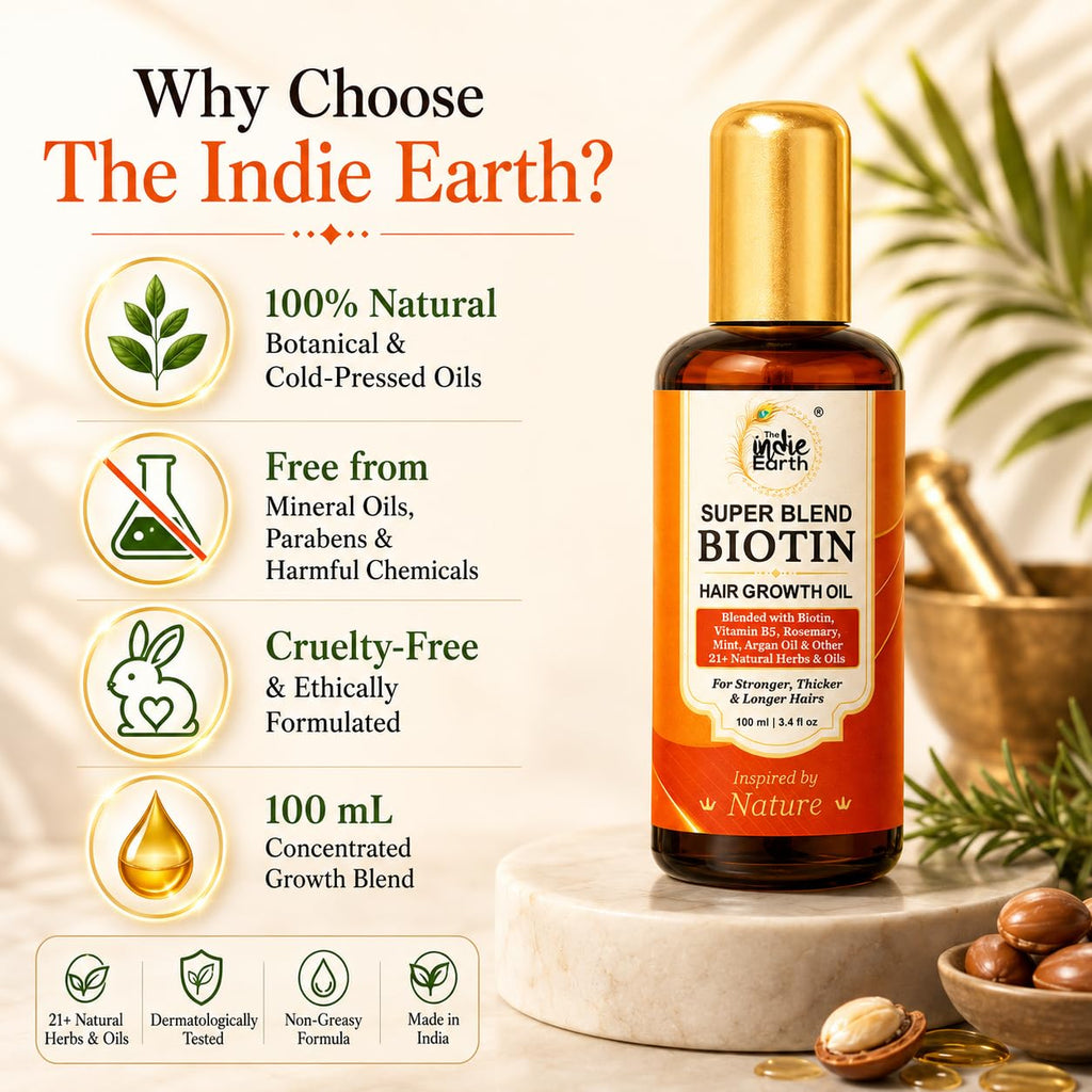 Super Blend Rosemary Mint Biotin Hair Growth Oil With Vit B5 & E, Argan & 21+ Natural Herbs for Scalp & Hair Strengthening - Controls Hair Fall and Promotes Healthy Hair Growth 100 ml