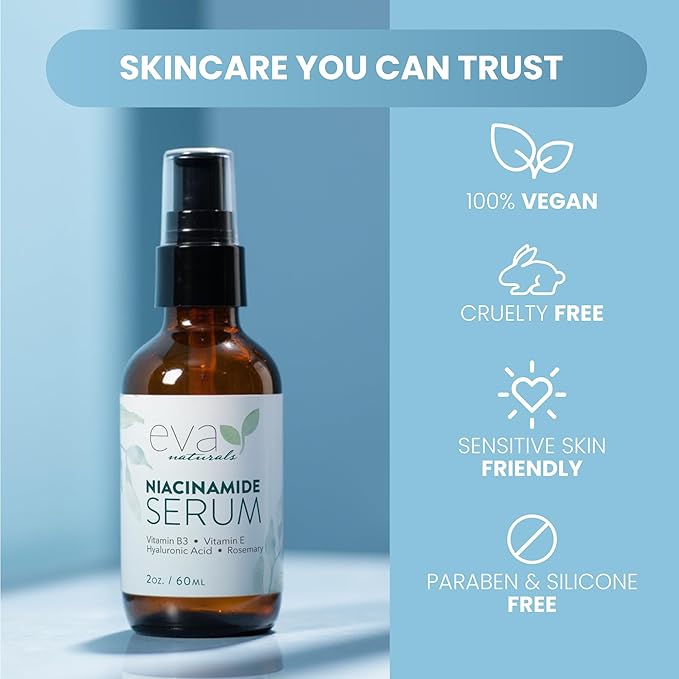 Niacinamide 5% Serum for Face – B3 Pore Minimizer, Acne Treatment & Dark Spot Corrector with Hyaluronic Acid, Vitamin E, Aloe & Neem – Anti-Aging, Non-Greasy, Hydrating, 2oz