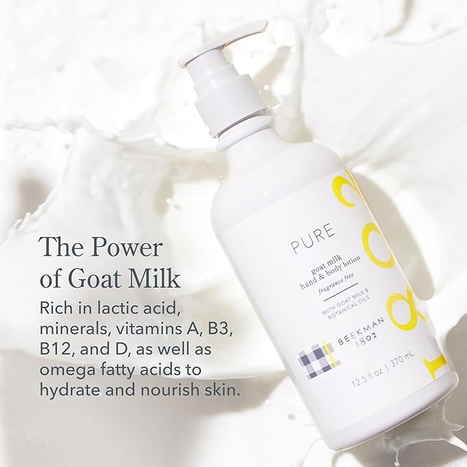 Beekman 1802 Pure Goat Milk Lotion, Fragrance Free, 12.5 fl oz