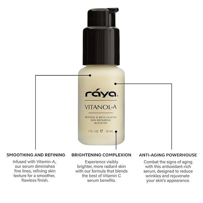 RAYA Vitanol - A (501) Serum for Face | Vitamin-A & Vitamin C Serum | Age-Defying Antioxidant Face Serum | Skincare for Oily Skin | Smoothing & Visible Tone Refinement with Aloe Vera & Ginseng Extract