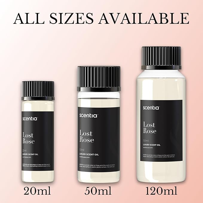 Scentia Lost Rose Aromatherapy Oil for Diffuser – Hotel Scent Inspired by Fairmont – 20 mL – Rose, Oud Wood & Clove Natural Fragrance Oil for Waterless & Cold Air Diffusers, Made in USA