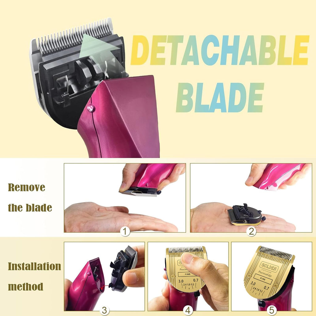 Audoc Adjustable 5 in 1 Blades Dog Grooming Blades for Wahl Bravura