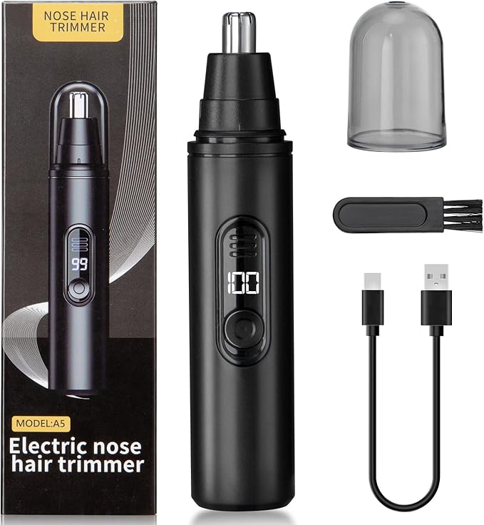 SUERBEATY Nose Hair Trimmer for Men Rechargeable, LED Display