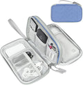 FYY Electronic Organizer, Travel Tech Pouch, Cable Organizer Blue Quilted
