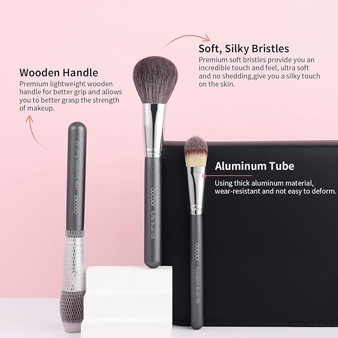 docolor 29Pcs Makeup Brushes Set with Goat Synthetic Fiber, PU Flip Case