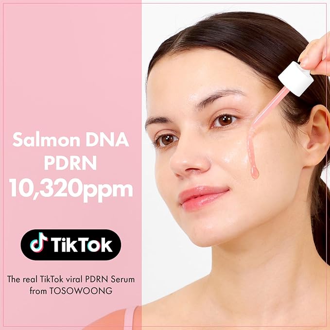TOSOWOONG Pink Peptide 12 PDRN Serum for Firming & Glass Skin, Skin Glow