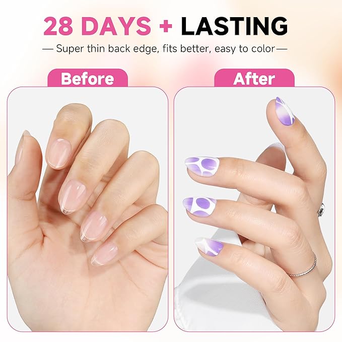 UNA GELLA Extra Short Almond Nail Tips, 312pcs XS Short Almond Gel Nail Tips, Pre-Shaped Half Matte Full Cover No Need File Soft Gel Clear Fake Nails for Nails Extension Home DIY Salon 12 Sizes