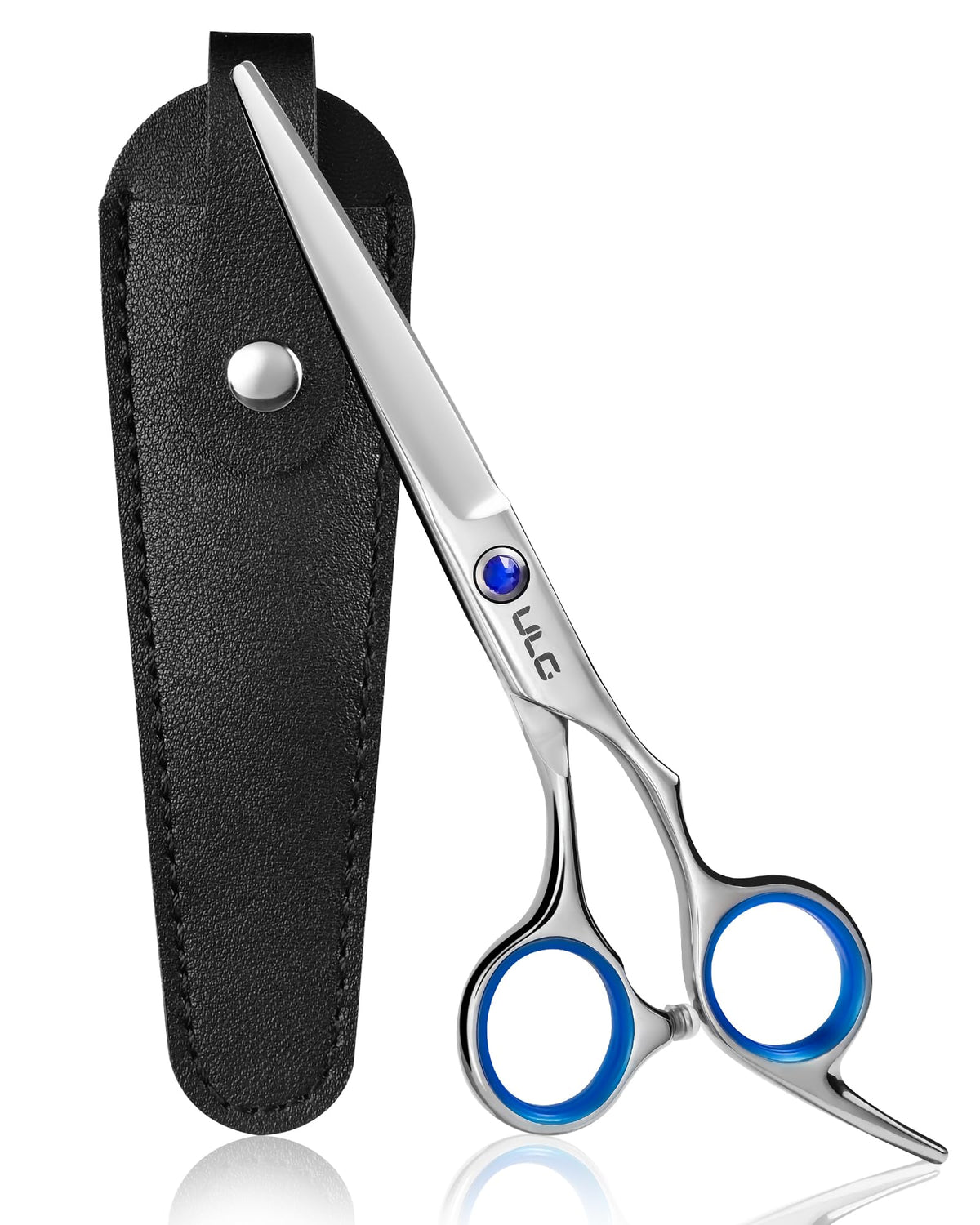 Hair Cutting Scissors, ULG Hair Shears 6.5 inch Hairdressing Hair Scissor, Salon Razor Edge Hair Cutting Shears, Japanese Stainless Steel Haircut Scissors with Detachable Finger Gold