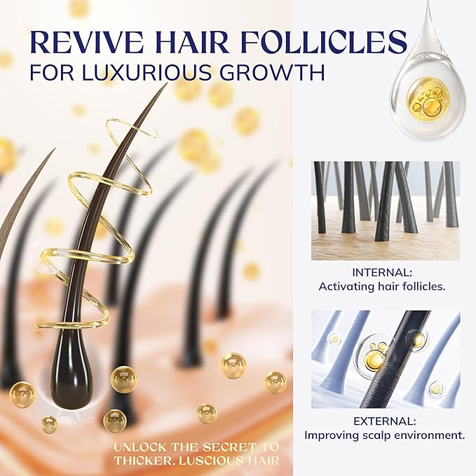 Hair Growth Serum, Rice Water & Biotin & Caffeine, Hair Oils for hair growth