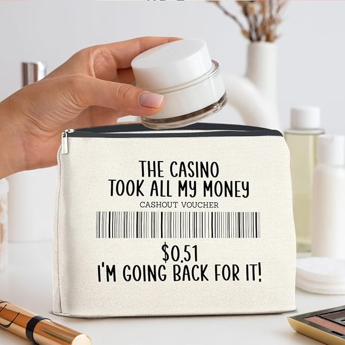 UPNEGE Funny Gambling Gifts Casino Lovers Makeup Bag for Gambler