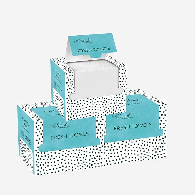 FRESHist FRESH TOWELS Disposable Face Towels, Makeup Removal Face Towelettes & Dry Wipes, 150 Ct, 3 Pack