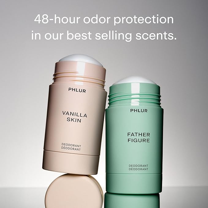 PHLUR Vanilla Skin & Father Figure Deodorant Set, 1.76 oz Each