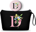 A-Z personalized gifts for women,Initial cosmetic bag with Mirror, D