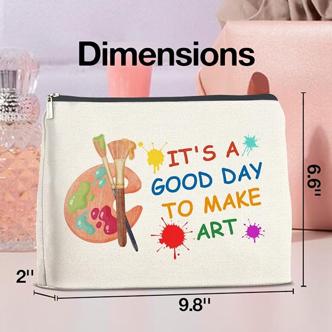 UPNEGE Art Teacher Makeup Bag - Art Lover Gifts for Women Artist & Teacher, Cosmetic Bag With Zipper Makeup Pouch