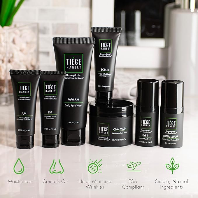 Tiege Hanley Revitalization Men's Skin Care Set, 30-Day, 7 Piece Kit