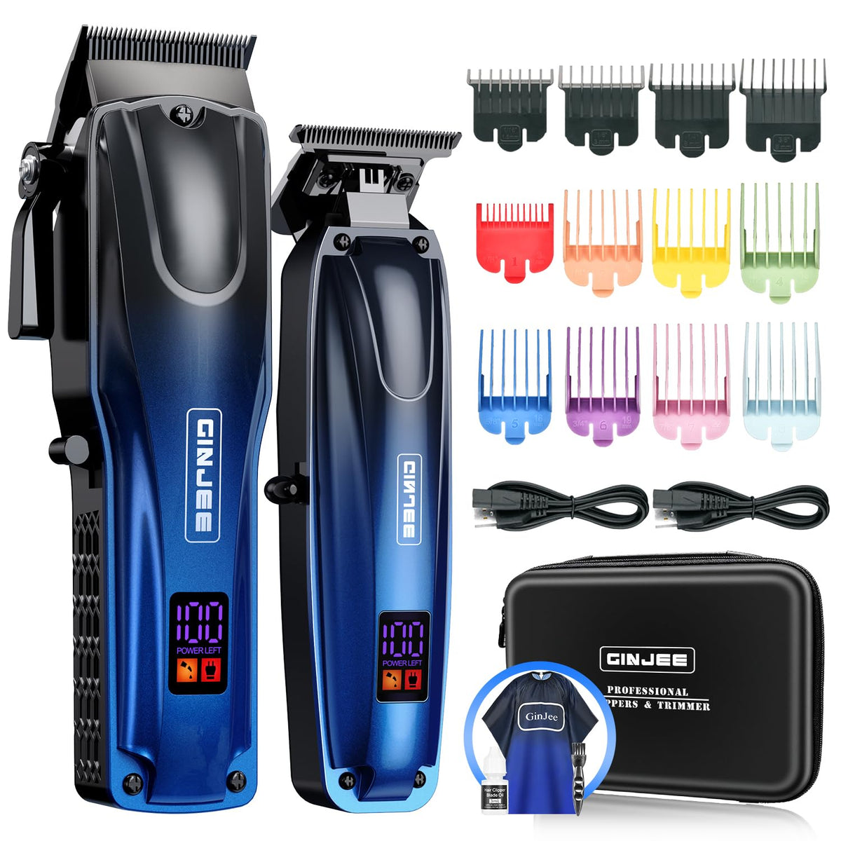 GinJee Cordless Hair Clippers and Trimmer Set for Men
