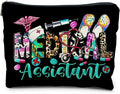 RYYCDOI Medical Assistant Makeup Bag, Nurse Gifts - RN Toiletry Bag for Women (Black)