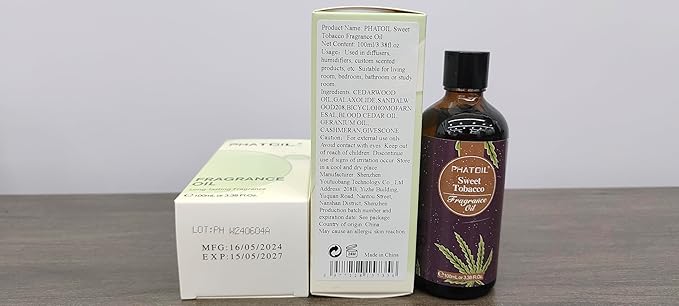 PHATOIL Sweet Tobacco Fragrance Oil for Diffuser Aromatherapy 3.38FL.OZ