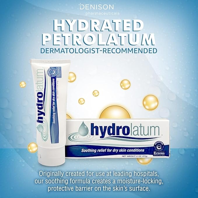 Hydrolatum Moisturizing Body Cream - Hydrating Lotion for Sensitive & Extra Dry, Nourishing Skin Protection for Men & Women, 2-Pack (2oz)