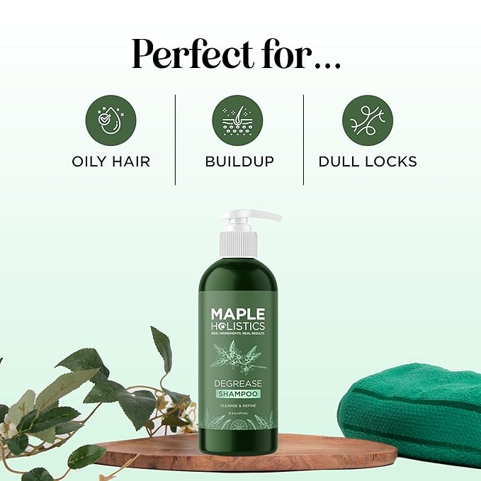 Clarifying Shampoo for Oily Hair and Scalp - Degrease Deep Cleansing Shampoo Build Up Remover with Rosemary Oil for Greasy Hair & Scalp - Vegan Color Safe Sulfate Paraben & Cruelty Free (16 Fl Oz)