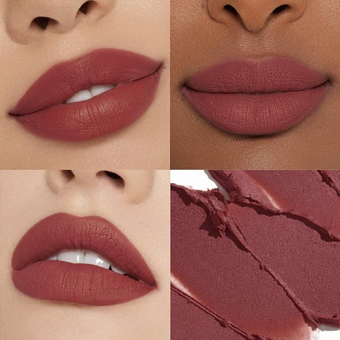 GICYMANTY Matte Lipstick for Women, Long Lasting Moisturizing Lip Stain, Waterproof Lip Color Makeup (Reddish Brown)