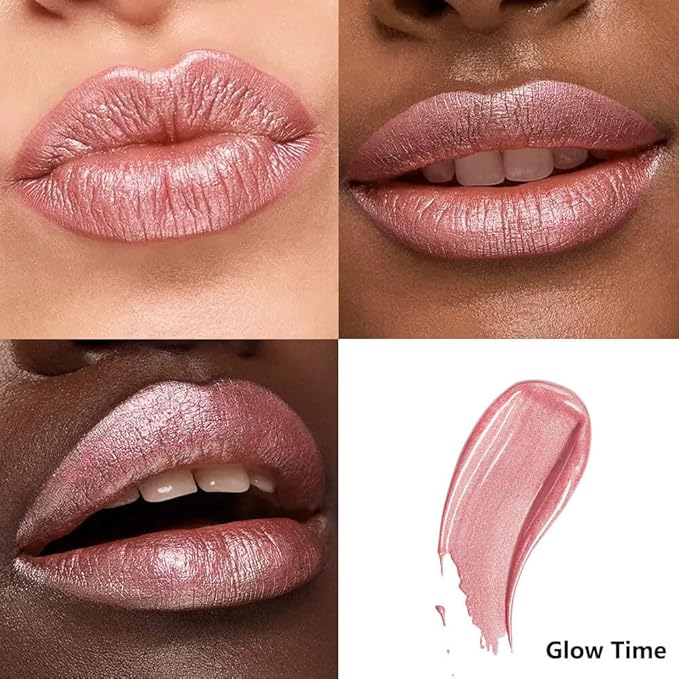ilembane Nude Pink Metallic Shimmer Liquid Lipstick Long Wear - Glow Time