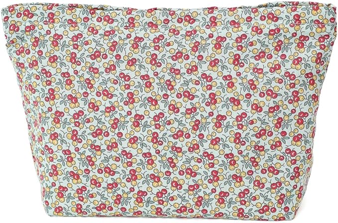 BBORGDC Large Capacity Cotton Printed Makeup Bag - Travel Cosmetic Pouch & Toiletry Organizer with Zipper, Perfect for Daily Use or as a Gift