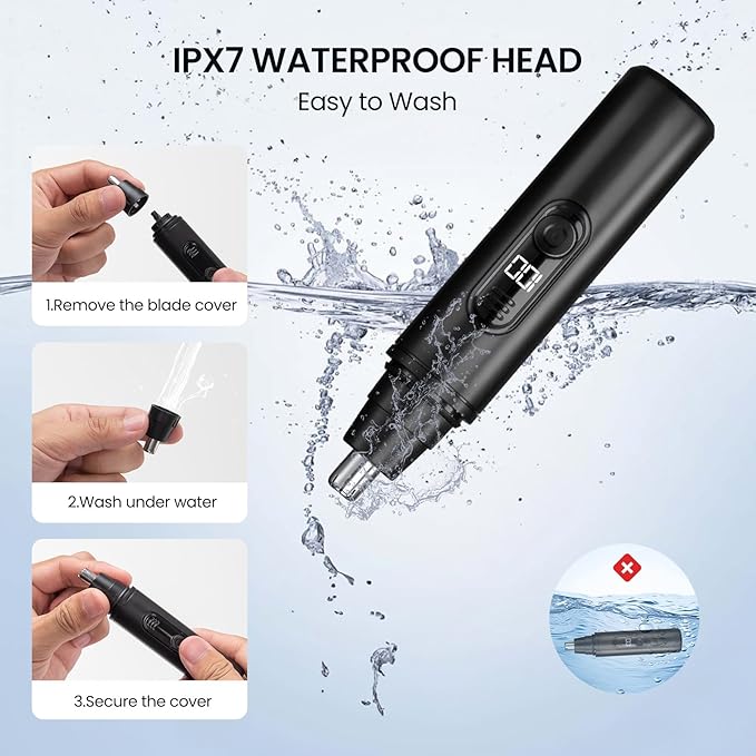 SUERBEATY Nose Hair Trimmer for Men Rechargeable, LED Display