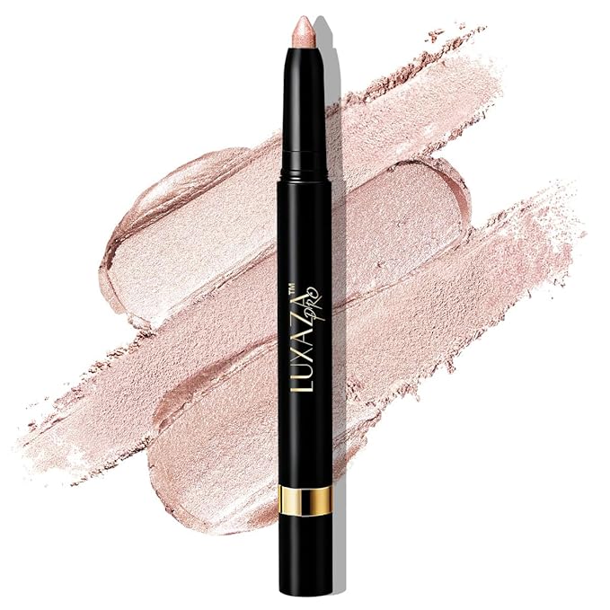 LUXAZA PRO Nude Eyeshadow Stick Makeup Set 1PCS, Neutral Shimmer And Matte Cream Eye Shadow Palette, Metallic Bronze Smoky Eyeliner Brightener Crayon Pencil Kit, Ideal Gift for Women -Rosé-Amethyst
