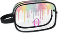 KFNHN Personalized Name Makeup Bag, Custom Women Transparent PVC Cosmetic Travel Toiletry Bag Pouch Organizer for Vacation Weekend Colorful Rainbow Sequins Water Fluid Shape