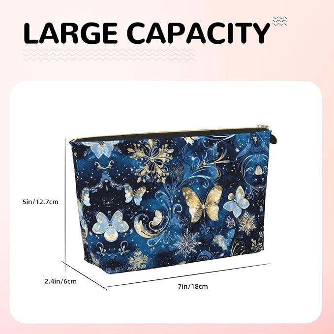 Dultua Mothers Day Gifts Makeup Bag Purse Cosmetic Bag Travel Toiletry Leather Make Up Bags for Mom Wife Women Daughter Christmas Butterfly