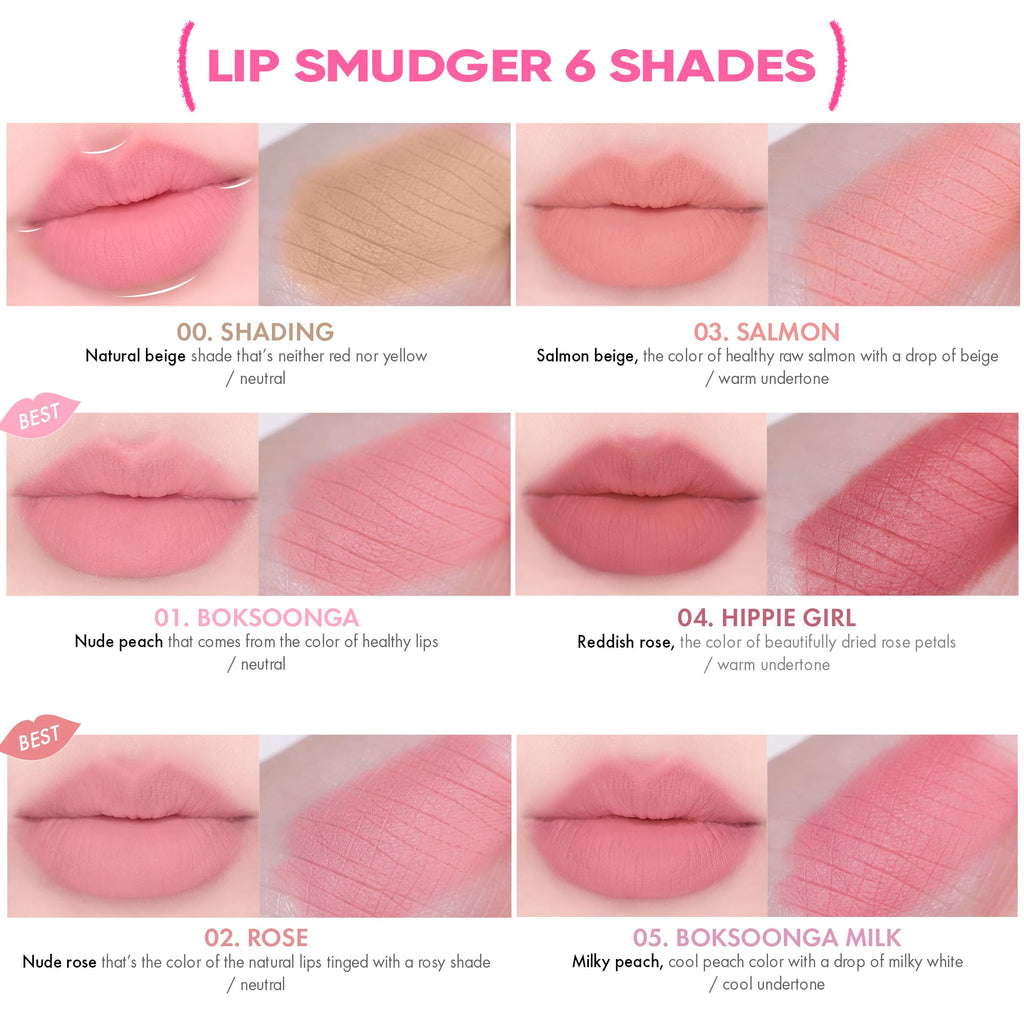 Amuse SEOUL Lip Smudger (02 ROSE) - Nude Rose, Lip Liner Pencil, Creamy Lip Contour, Smooth Velvet Texture, Matte Lipliner, Overlining Lips, Long-Lasting Wear, Vegan, Korean Beauty