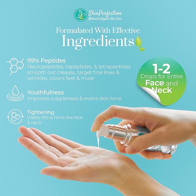 Skin Perfection 99% Peptide Serum for Face 8x Matrixyl 3000 Firming 1 oz