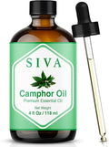 Siva Camphor Essential Oil 4 Fl Oz – for Diffuser, Skin & Hair Care – Ideal for Massage & DIY Blends- with Dropper