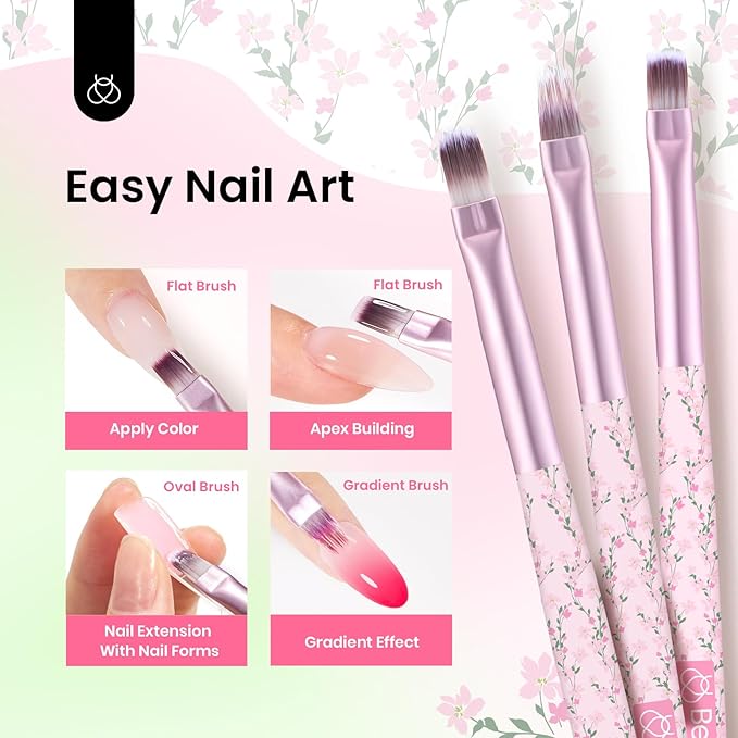 Beetles Gel Polish Nail Art Brushes Set, 6 Pcs Fingernail Art Design Pen